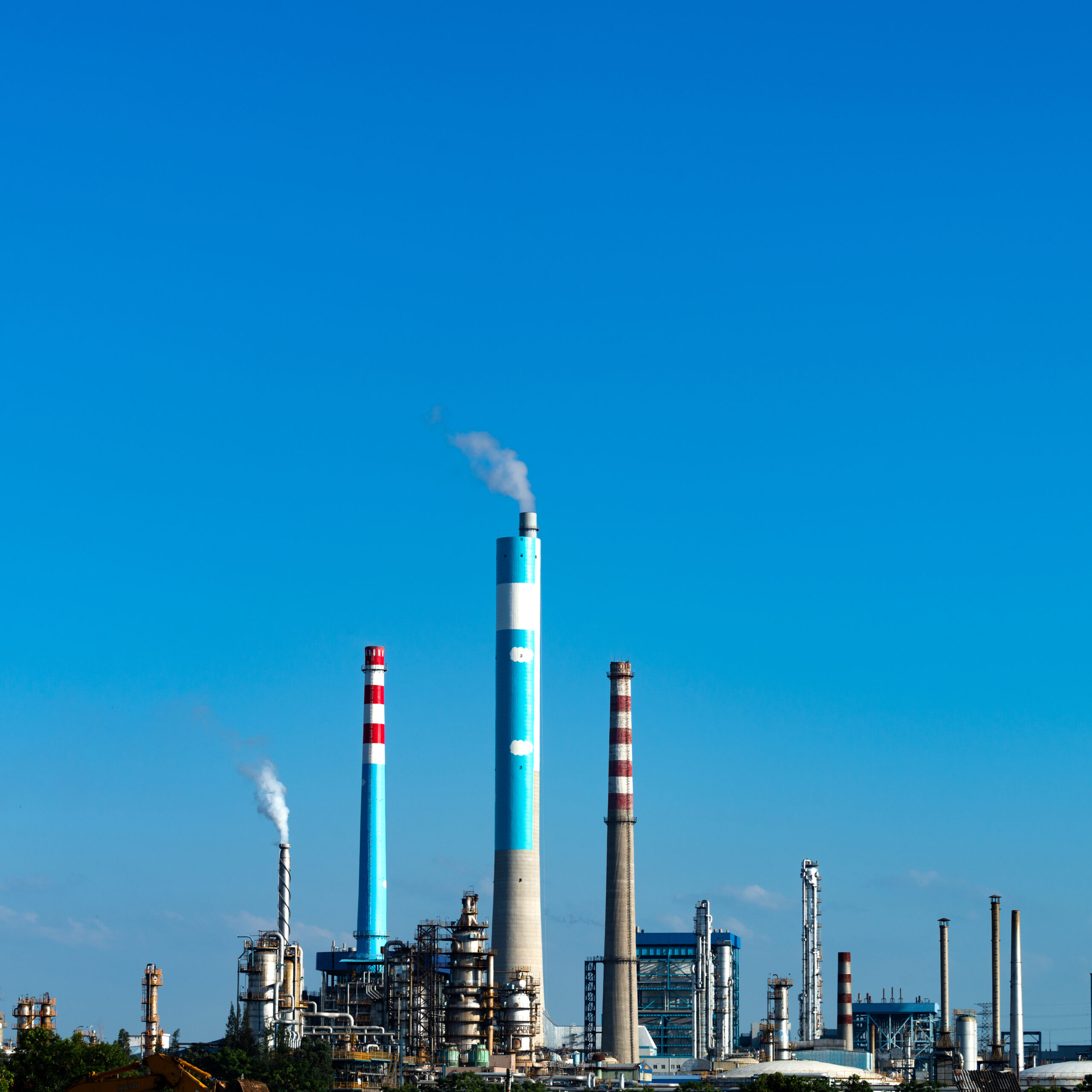 Petrochemical plant with blue sky